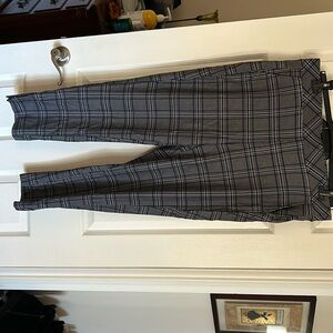 Torrid stretch Ponte pants, blue and gray plaid, torrid size 1 (1X or 16-18).